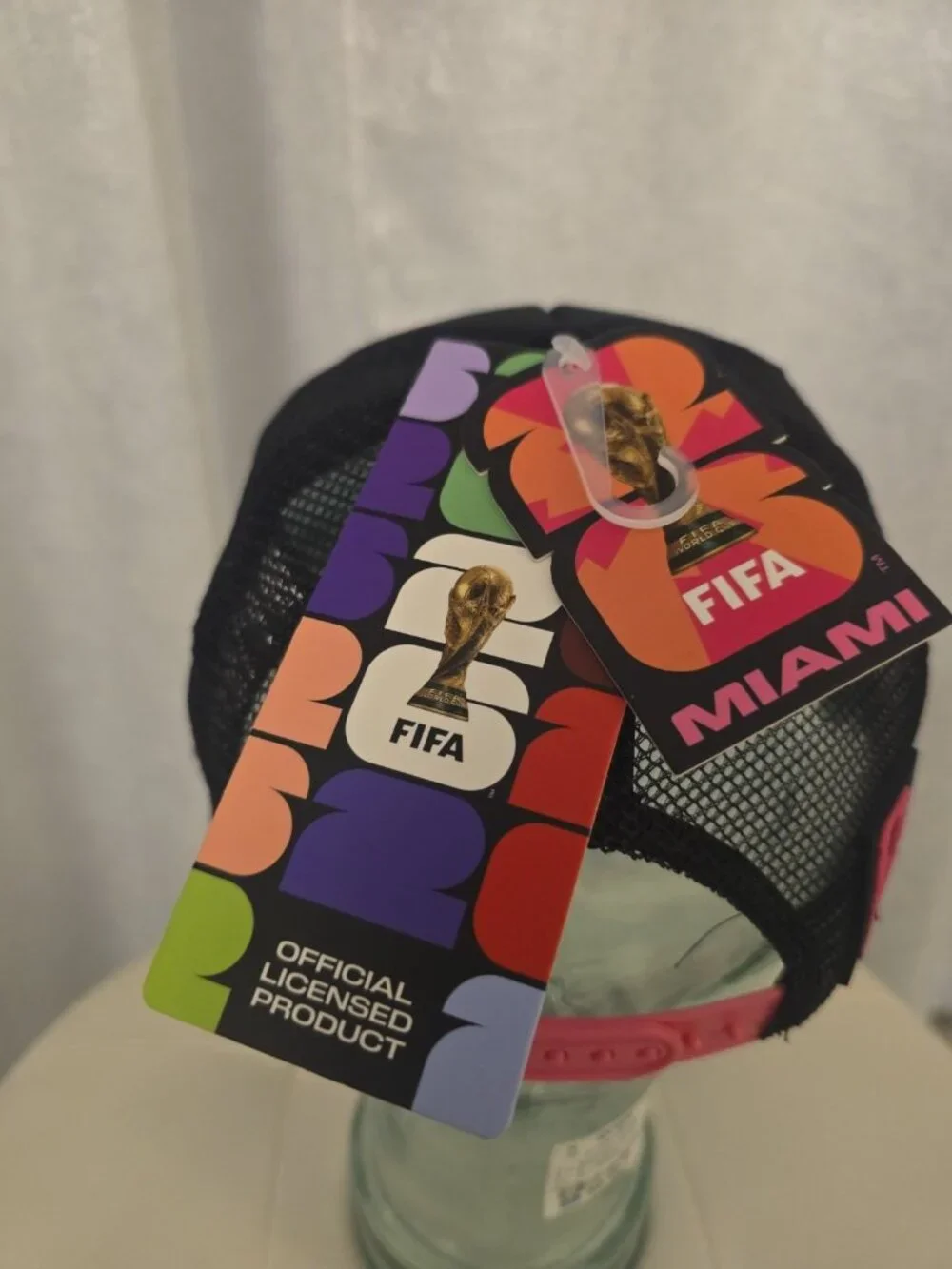 2026 FIFA World Cup Trucker Cord We Are 26 Miami Black Pink Snapback Hat Cap NEW